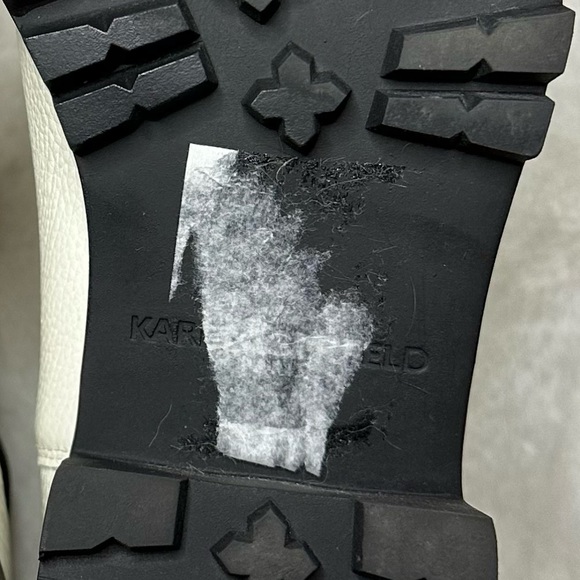 NWOB Karl Lagerfeld Paris Portia Lug Sole Chelsea Ankle Boots Bone Women’s 8 - Picture 9 of 13